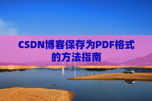 CSDN博客保存为PDF格式的方法指南